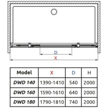 Душевая дверь Radaway Espera DWD 140 прозрачное