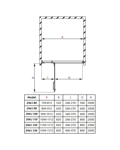 Душевая дверь Radaway Euphoria DWJ 110 L прозрачное