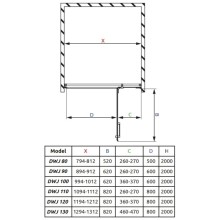 Душевая дверь Radaway Euphoria DWJ 90 R прозрачное