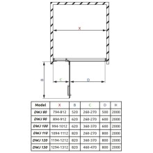 Душевая дверь Radaway Euphoria DWJ 130 L прозрачное