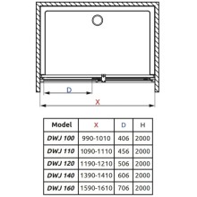 Душевая дверь Radaway Espera DWJ 100 R прозрачное