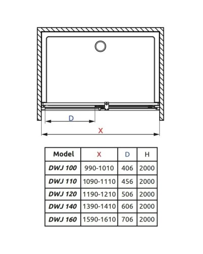 Душевая дверь Radaway Espera DWJ 160 R прозрачное