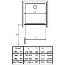 Душевая дверь Radaway Arta DWJ I 80 L прозрачное