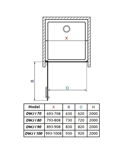 Душевая дверь Radaway Arta DWJ I 80 L прозрачное