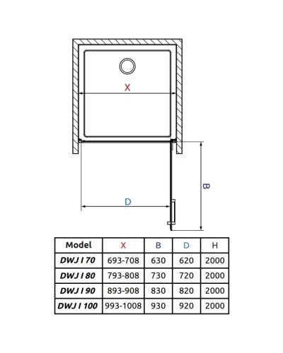Душевая дверь Radaway Arta DWJ I 70 R прозрачное