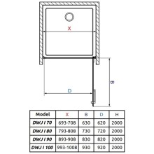 Душевая дверь Radaway Arta DWJ I 90 R прозрачное