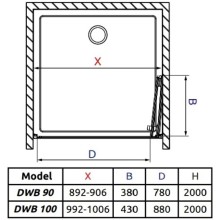 Душевая дверь Radaway Arta DWB 100 R прозрачное