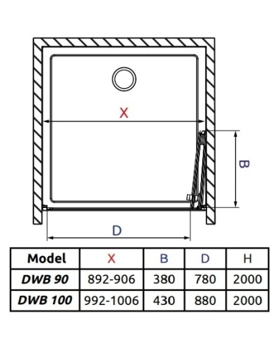 Душевая дверь Radaway Arta DWB 100 R прозрачное