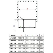 Душевая дверь Radaway Fuenta New DWJ 80 L прозрачное