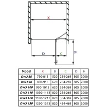 Душевая дверь Radaway Fuenta New DWJ 90 R прозрачное
