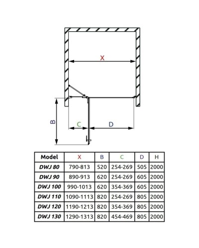 Душевая дверь Radaway Fuenta New DWJ 120 L прозрачное