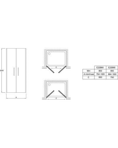 Душевая дверь 80 см Jacob Delafon Contra E22B80-GA