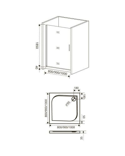 Душевая дверь Good Door Fantasy 80 DR-80-C-CH профиль Хром стекло прозрачное