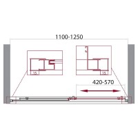 Душевая дверь BelBagno Unique 125 UNIQUE-BF-1-110/125-M-Cr профиль Хром стекло матовое