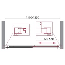 Душевая дверь BelBagno Unique 125 UNIQUE-BF-1-110/125-M-Cr профиль Хром стекло матовое