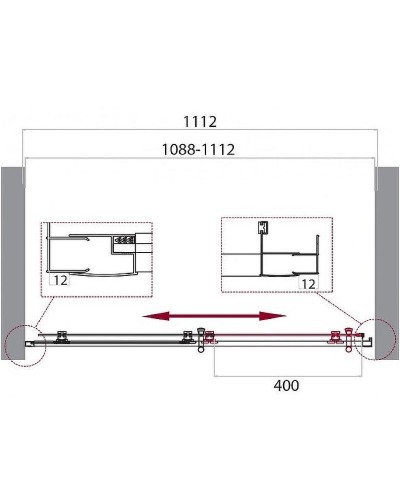 Душевая дверь BelBagno Uno 110 UNO-195-BF-1-110-C-Cr профиль Хром стекло прозрачное
