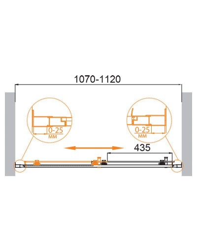 Душевая дверь Cezares Molveno 110 MOLVENO-BF-1-110-P-Cr профиль Хром стекло рифленое