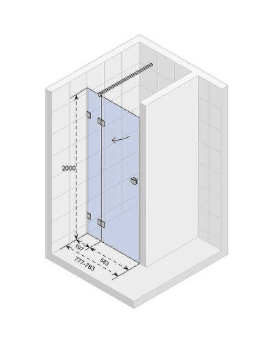 Душевая дверь Riho SZ Scandic NXT X104 78 L G001019120 (GX00402C1) профиль Хром стекло прозрачное