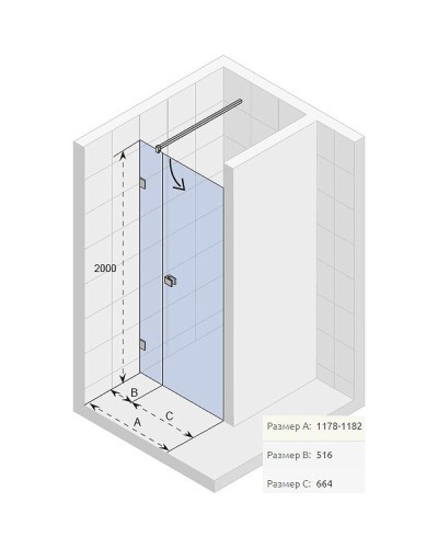 Душевая дверь Riho SZ Scandic NXT X102 110 P G001014120 (GX07220C2) профиль Хром стекло прозрачное