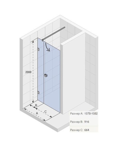 Душевая дверь Riho SZ Scandic NXT X102 160 L G001017120 (GX07420C1) профиль Хром стекло прозрачное