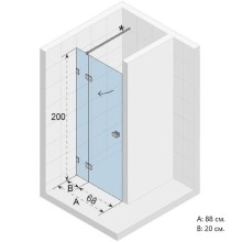 Душевая дверь Riho SZ Scandic NXT X104 88 L G001021120 (GX00502C1) профиль Хром стекло прозрачное
