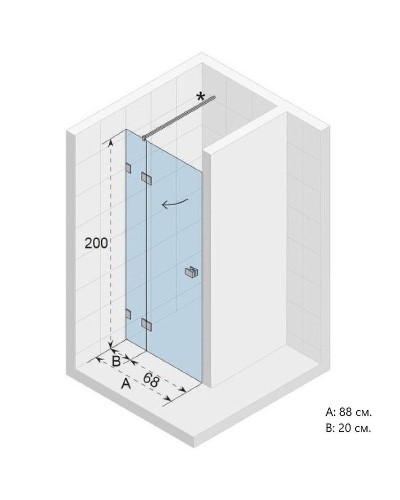 Душевая дверь Riho SZ Scandic NXT X104 88 L G001021120 (GX00502C1) профиль Хром стекло прозрачное