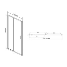 Душевая дверь Vincea Garda 120 VDS-1G120CGB профиль Черный стекло тонированное