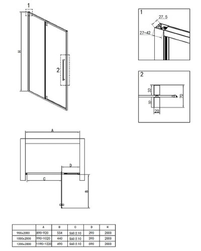 Душевая дверь RGW Stilvoll SV-03 90 06320309-11 профиль Хром стекло прозрачное
