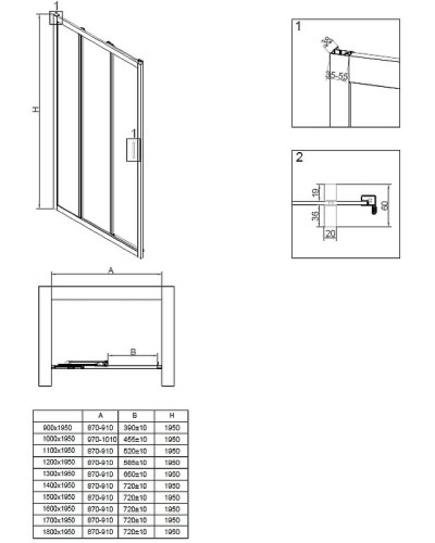Душевая дверь RGW Passage PA-13 150 06081315-11 профиль Хром стекло прозрачное