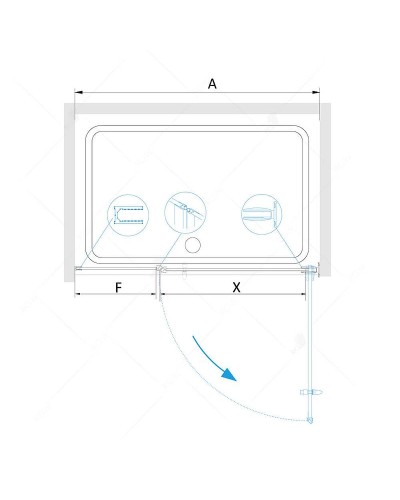 Душевая дверь RGW Hotel HO-012B 110 350601211-14 профиль Черный стекло прозрачное