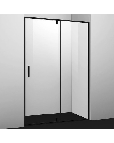 Душевая дверь WasserKRAFT Elbe 100 74P12 профиль Черный матовый стекло прозрачное