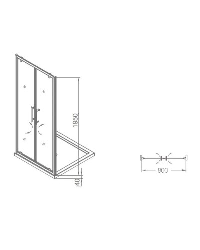 Душевая дверь 80 см SSWW LD60-Y22/80 прозрачное