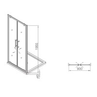 Душевая дверь 90 см SSWW LD60-Y22/90 прозрачное