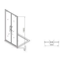 Душевая дверь 90 см SSWW LD60-Y22/90 прозрачное