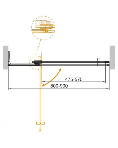 Душевая дверь в нишу CEZARES SLIDER-B-1-80/90-GRIGIO-BORO