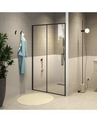 Душевая дверь Iddis Slide 132 SLI6BS3i69 профиль Черный стекло прозрачное