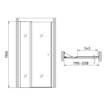 Душевая дверь 120 см Gemy New Rockcoco S03191C прозрачное