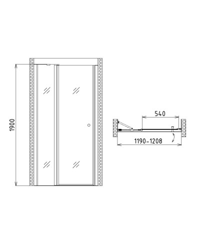 Душевая дверь 120 см Gemy New Rockcoco S03191C прозрачное