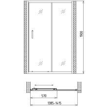 Душевая дверь 140 см Gemy Victoria S30191B прозрачное
