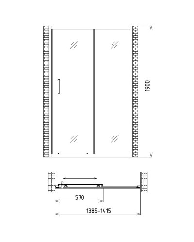 Душевая дверь 140 см Gemy Victoria S30191B прозрачное
