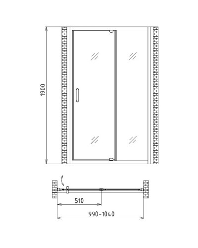 Душевая дверь 100 см Gemy Sunny Bay S28191A прозрачное