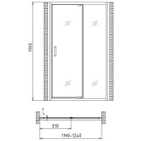 Душевая дверь 120 см Gemy Sunny Bay S28191B прозрачное