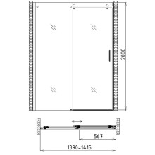 Душевая дверь 140 см Gemy Modern Gent S25191A прозрачное