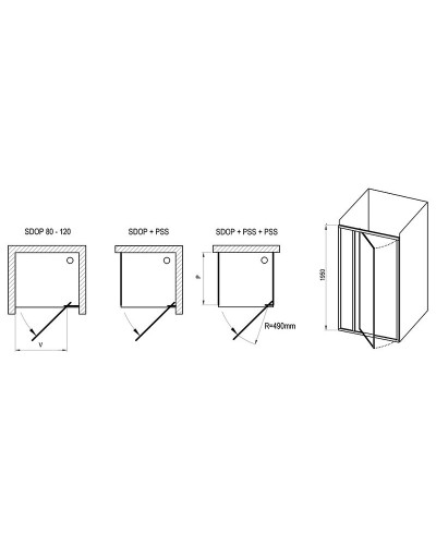 Душевая дверь Ravak Supernova SDOP-90 03V701O2Z1 профиль Белый стекло Transparent