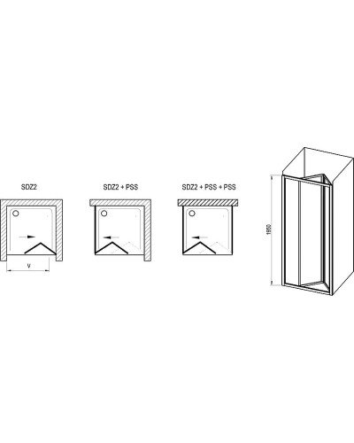 Душевая дверь Ravak Supernova SDZ2-70 01V101O2Z1 профиль Белый стекло Transparent
