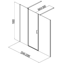 Душевая дверь Aquanet Cinetic AE12-N-120H190U-CT + AE12-F-90H190U-CT 210 254244 профиль Хром стекло прозрачное