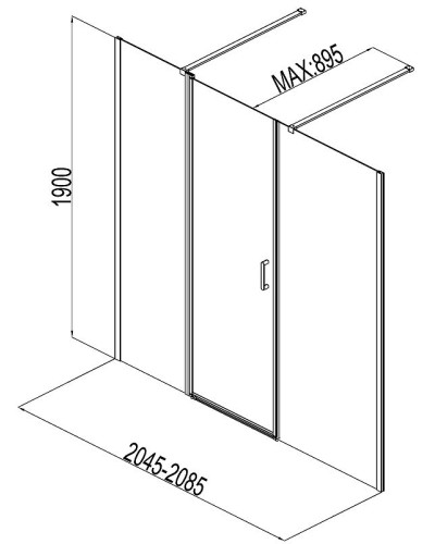 Душевая дверь Aquanet Cinetic AE12-N-120H190U-CT + AE12-F-90H190U-CT 210 254244 профиль Хром стекло прозрачное