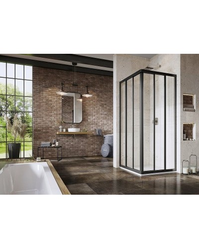 Душевая дверь Ravak Supernova ASRV3-80 198 15V403R2Z1 профиль Черный стекло Transparent