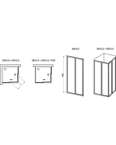 Душевая дверь Ravak Supernova SRV2-75 195 S 14V301O2ZG профиль Белый стекло Grape