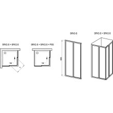 Душевая дверь Ravak Supernova SRV2-80 195 S 14V403O2Z1 профиль Черный стекло Transparent